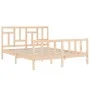 Bettgestell mit Massivholzkopfteil 160x200 cm von vidaXL, Betten und Lattenroste - Ref: Foro24-3193151, Preis: 133,58 €, Raba...