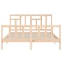 Bed frame with solid wood headboard 160x200 cm by vidaXL, Beds and slatted bases - Ref: Foro24-3193151, Price: 135,30 €, Disc...
