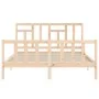 Estructura de cama con cabecero madera maciza 160x200 cm de vidaXL, Camas y somieres - Ref: Foro24-3193151, Precio: 133,58 €,...