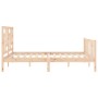 Bed frame with solid wood headboard 160x200 cm by vidaXL, Beds and slatted bases - Ref: Foro24-3193151, Price: 135,30 €, Disc...