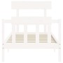 Weißer Massivholzbettrahmen mit Kopfteil 90x200 cm von vidaXL, Betten und Lattenroste - Ref: Foro24-3193257, Preis: 92,01 €, ...