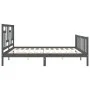 Gray solid wood bed frame with headboard 200x200 cm by vidaXL, Beds and slatted bases - Ref: Foro24-3193163, Price: 166,41 €,...
