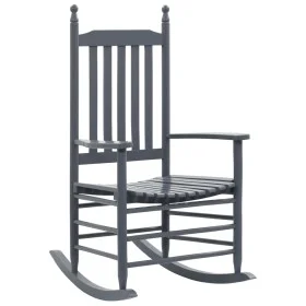 Rocking chair with curved seat in gray poplar wood by vidaXL, Garden chairs - Ref: Foro24-45698, Price: 107,45 €, Discount: %