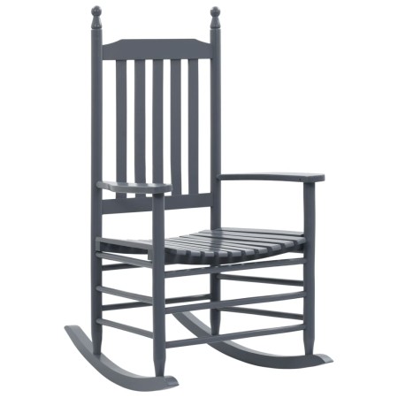 Schaukelstuhl mit geschwungener Sitzfläche aus grauem Pappelholz von vidaXL, Gartenstühle - Ref: Foro24-45698, Preis: 108,15 ...