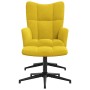 Sillón de relax con taburete terciopelo amarillo mostaza