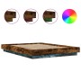 Estructura cama con luces LED madera roble ahumado 140x190 cm