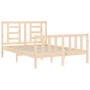Bed frame with solid wood headboard 140x190 cm by vidaXL, Beds and slatted bases - Ref: Foro24-3192861, Price: 127,51 €, Disc...