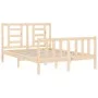 Bettgestell mit Massivholzkopfteil 140x190 cm von vidaXL, Betten und Lattenroste - Ref: Foro24-3192861, Preis: 125,86 €, Raba...