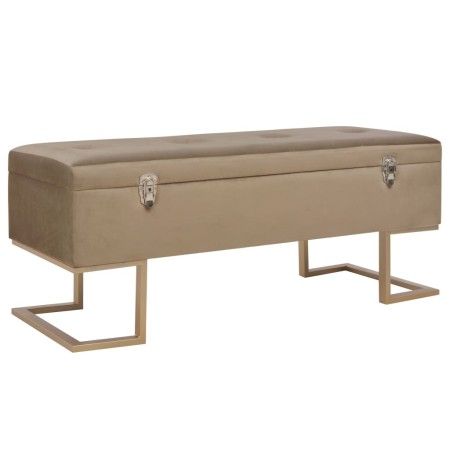 Bank mit Fach 105 cm beige aus Samt von vidaXL, Bänke für Hallen und Lager - Ref: Foro24-247574, Preis: 141,87 €, Rabatt: %