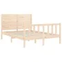 Bed frame with solid wood headboard 120x200 cm by vidaXL, Beds and slatted bases - Ref: Foro24-3193201, Price: 133,98 €, Disc...