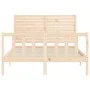 Bed frame with solid wood headboard 120x200 cm by vidaXL, Beds and slatted bases - Ref: Foro24-3193201, Price: 133,98 €, Disc...