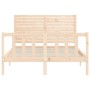 Estructura de cama con cabecero madera maciza 120x200 cm de vidaXL, Camas y somieres - Ref: Foro24-3193201, Precio: 135,58 €,...