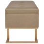 Bank mit Fach 105 cm beige aus Samt von vidaXL, Bänke für Hallen und Lager - Ref: Foro24-247574, Preis: 141,87 €, Rabatt: %