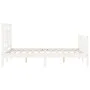 Weißer Massivholzbettrahmen mit Kopfteil 140x200 cm von vidaXL, Betten und Lattenroste - Ref: Foro24-3193142, Preis: 138,16 €...