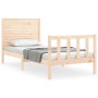 Estructura de cama con cabecero madera maciza 90x200 cm de vidaXL, Camas y somieres - Ref: Foro24-3193191, Precio: 108,84 €, ...