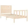 Bed frame with solid wood headboard 90x200 cm by vidaXL, Beds and slatted bases - Ref: Foro24-3193191, Price: 107,39 €, Disco...