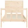 Bed frame with solid wood headboard 90x200 cm by vidaXL, Beds and slatted bases - Ref: Foro24-3193191, Price: 107,39 €, Disco...