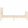 Bed frame with solid wood headboard 90x200 cm by vidaXL, Beds and slatted bases - Ref: Foro24-3193191, Price: 107,39 €, Disco...