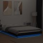 Estructura cama con luces LED madera ingeniería negro 120x190cm