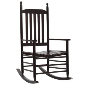 Schaukelstuhl mit geschwungener Sitzfläche aus braunem Pappelholz von vidaXL, Gartenstühle - Ref: Foro24-45699, Preis: 141,09...