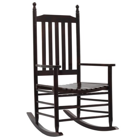 Rocking chair with curved seat in brown poplar wood by vidaXL, Garden chairs - Ref: Foro24-45699, Price: 143,08 €, Discount: %
