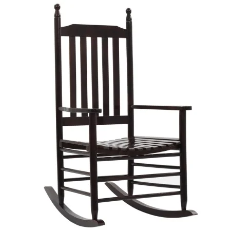 Rocking chair with curved seat in brown poplar wood by vidaXL, Garden chairs - Ref: Foro24-45699, Price: 141,52 €, Discount: %