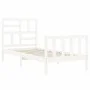 White solid wood bed frame with headboard 90x200 cm by vidaXL, Beds and slatted bases - Ref: Foro24-3193062, Price: 94,72 €, ...