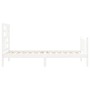 Weißer Massivholzbettrahmen mit Kopfteil 90x200 cm von vidaXL, Betten und Lattenroste - Ref: Foro24-3193062, Preis: 95,93 €, ...