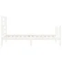 White solid wood bed frame with headboard 90x200 cm by vidaXL, Beds and slatted bases - Ref: Foro24-3193062, Price: 94,72 €, ...