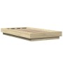 Estructura cama con luces LED madera roble Sonoma 75x190 cm
