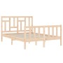 Double bed frame with solid wood headboard by vidaXL, Beds and slatted bases - Ref: Foro24-3193111, Price: 114,37 €, Discount: %