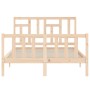 Double bed frame with solid wood headboard by vidaXL, Beds and slatted bases - Ref: Foro24-3193111, Price: 114,37 €, Discount: %