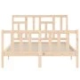 Double bed frame with solid wood headboard by vidaXL, Beds and slatted bases - Ref: Foro24-3193111, Price: 112,89 €, Discount: %