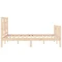 Double bed frame with solid wood headboard by vidaXL, Beds and slatted bases - Ref: Foro24-3193111, Price: 112,89 €, Discount: %