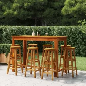 Kitchen bar stools, set of 8, solid acacia wood. by vidaXL, Garden chairs - Ref: Foro24-3115986, Price: 322,49 €, Discount: %