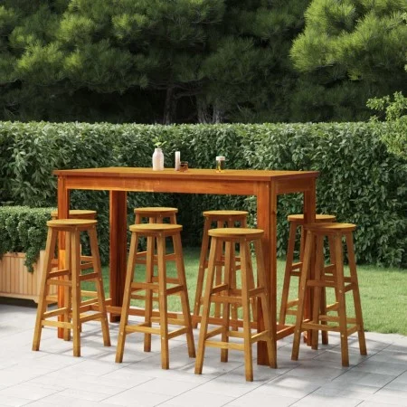Kitchen bar stools, set of 8, solid acacia wood. by vidaXL, Garden chairs - Ref: Foro24-3115986, Price: 322,45 €, Discount: %