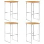 Bar stools 4 units solid acacia wood and stainless steel by vidaXL, Garden chairs - Ref: Foro24-46507, Price: 180,60 €, Disco...