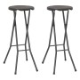 Taburetes jardín plegable 2 uds HDPE acero marrón look ratán de vidaXL, Sillas de jardín - Ref: Foro24-44559, Precio: 92,43 €