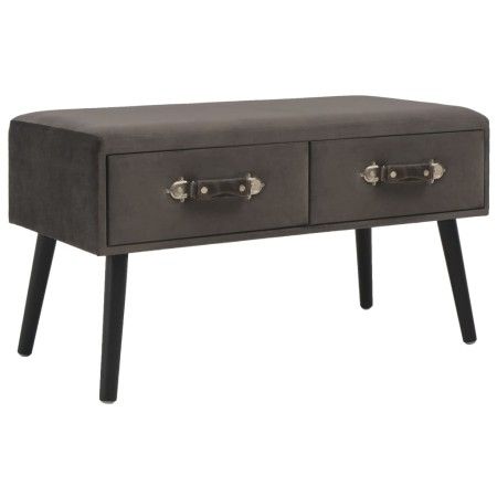 Graue Samtbank mit Schubladen 80 cm von vidaXL, Bänke für Hallen und Lager - Ref: Foro24-277080, Preis: 75,40 €, Rabatt: %