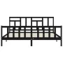 Bed frame with black solid wood headboard 200x200 cm by vidaXL, Beds and slatted bases - Ref: Foro24-3193165, Price: 201,73 €...