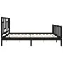 Bed frame with black solid wood headboard 200x200 cm by vidaXL, Beds and slatted bases - Ref: Foro24-3193165, Price: 201,73 €...