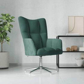 Sillón de relax de terciopelo verde oscuro
