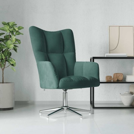 Sillón de relax de terciopelo verde oscuro
