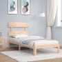 Estructura de cama con cabecero madera maciza 90x200 cm de vidaXL, Camas y somieres - Ref: Foro24-3193516, Precio: 89,13 €, D...