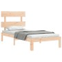 Estructura de cama con cabecero madera maciza 90x200 cm de vidaXL, Camas y somieres - Ref: Foro24-3193516, Precio: 89,13 €, D...