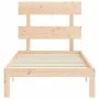 Bed frame with solid wood headboard 90x200 cm by vidaXL, Beds and slatted bases - Ref: Foro24-3193516, Price: 88,08 €, Discou...
