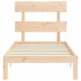 Estructura de cama con cabecero madera maciza 90x200 cm de vidaXL, Camas y somieres - Ref: Foro24-3193516, Precio: 89,13 €, D...