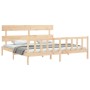 Estructura de cama de matrimonio con cabecero madera maciza de vidaXL, Camas y somieres - Ref: Foro24-3193286, Precio: 145,28...