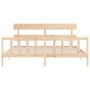 Double bed frame with solid wood headboard by vidaXL, Beds and slatted bases - Ref: Foro24-3193286, Price: 145,38 €, Discount: %