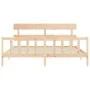 Double bed frame with solid wood headboard by vidaXL, Beds and slatted bases - Ref: Foro24-3193286, Price: 143,40 €, Discount: %